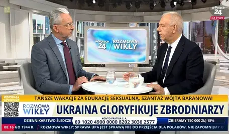 Jacek Sasin podczas programu Rozmowa Wikły w stacji wPolsce24, komentuje politykę rządu i relacje z Ukrainą
