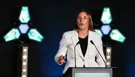 Pełnomocnik rządu ds. instrumentu na rzecz zwiększenia bezpieczeństwa Magdalena Sobkowiak-Czarnecka przemawia podczas sesji „Wiatr motorem gospodarczego przyśpieszenia: Bezpieczeństwo, Przemysł, Konkurencyjność” otwierającej konferencję PSEW 2026 w Radisson Blu Resort Świnoujście