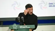 Wołodymyr Zełenski podczas konferencji prasowej