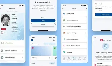 Aplikacja mObywatel na smartfonie z komunikatem o wygasającej ważności dokumentu cyfrowego