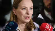 Katarzyna Pełczyńska-Nałęcz podczas rozmowy z mediami
