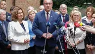 Politycy Unii Centrum podczas konferencji prasowej