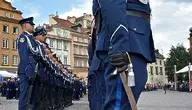 Policjanci podczas uroczystości z okazji święta policji