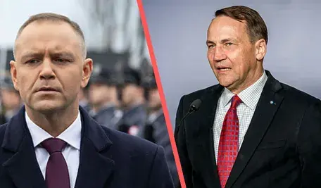 Prezydent Karol Nawrocki i szef MSZ Radosław Sikorski