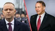 Prezydent Karol Nawrocki i szef MSZ Radosław Sikorski