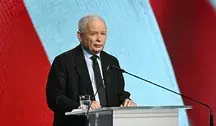 Jarosław Kaczyński podczas konferencji prasowej