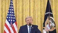 Prezydent USA Donald Trump wygłaszając orędzie