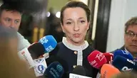 Sylwia Gregorczyk-Abram podczas rozmowy z dziennikarzami