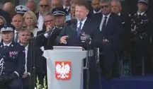 Minister spraw wewnętrznych i administracji Marcin Kierwiński podczas wystąpienia z okazji Święta Policji.