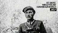 Czarno-białe, portretowe zdjęcie Mieczysława Dziemieszkiewicza, żołnierza podziemia niepodległościowego, pseudonim „Rój”. Młody mężczyzna o krótkich, ciemnych włosach, ubrany w wojskowy mundur, patrzy przed siebie. Zdjęcie wykonano około 1945 roku.