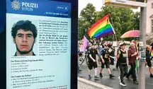 Zdjęcie zamachowca na tle parady równości