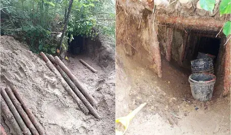 Odkryty podziemny tunel przy granicy Białorusi i Litwy wykorzystywany do nielegalnego przerzutu migrantów do Unii Europejskiej