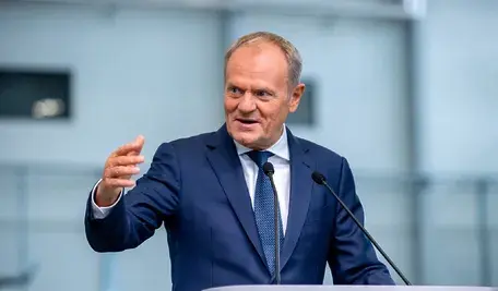 Premier Donald Tusk podczas konferencji