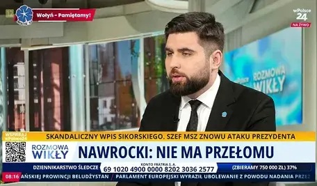 Prezydent Chełma Jakub Banaszek na antenie Telewizji wPolsce24