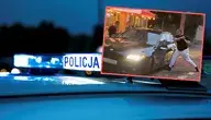 Radiowóz policyjny i nagranie z niebezpiecznego rajdu w Słupsku