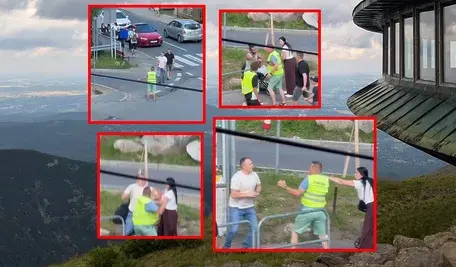 Do sieci trafiło nagranie z Karpacza, na którym widać bójkę między parkingowym i turystą