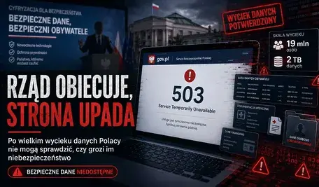 Rządowa strona Bezpieczne Dane niedostępna po wycieku danych – błąd 503 na ekranie serwisu gov.pl