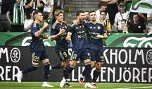 Radość piłkarzy Rakowa po zdobyciu bramki, która wyrzuciła Hammarby z Ligi Konferencji