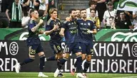 Radość piłkarzy Rakowa po zdobyciu bramki, która wyrzuciła Hammarby z Ligi Konferencji