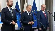 Konferencja prasowa z udziałem Władysława Kosiniak-Kamyszi, Donalda Tuska i Włodzimierz Czarzastego