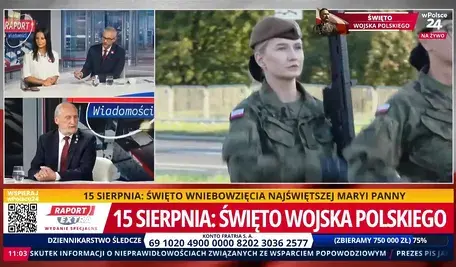 Antoni Macierewicz w studiu wPolsce24 i żołnierze