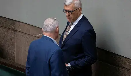 Poseł Roman Giertych podczas posiedzenia Sejmu
