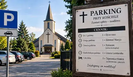 Ojcowie paulini ze Skórzewa wprowadzili nietypowy „cennik” parkingowy, w którym zamiast pieniędzmi za postój płaci się modlitwą.