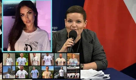 Szefowa MKiDN Marta Cienkowska, Monika Laskowska i zdjęcie ambasadorów Powstania Warszawskiego