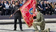 Prezydent Wołodymyr Zełenski w czasie obchodów Dnia Niepodległości Ukrainy w Kijowie