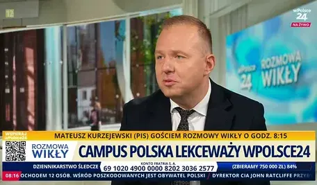 Wicerzecznik PiS Mateusz Kurzajewski w Rozmowie Wikły na antenie telewizji wPolsce24)