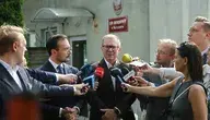  Obrońcy Mieszka R., mec. Maciej Zaborowski (C-L) i mec. Jacek Potulski