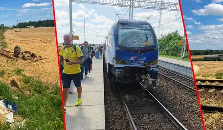 W Czarlinie pociąg Intercity zderzył się z traktorem z przyczepą