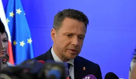 Konferencja prasowa z udziałem Rafała Trzaskowskiego