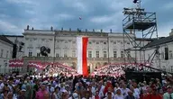 Prezydent RP Karol Nawrocki przemawia podczas uroczystości z okazji rocznicy zaprzysiężenia go na Urząd Prezydenta Rzeczypospolitej Polskiej