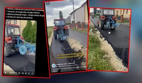 Rolnik zaorał nowy asfalt