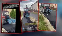 Rolnik zaorał nowy asfalt