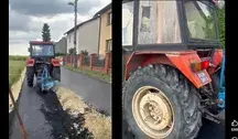 Rolnik zaorał asfalt (