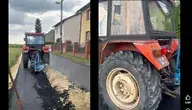 Rolnik zaorał asfalt (