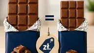 Porównanie dwóch tabliczek czekolady mlecznej – większej i mniejszej – symbolizujące zmniejszanie gramatur produktów przy zachowaniu tej samej ceny.