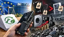 Grafika pokazuje problem unijnego prawa do naprawy elektroniki – pomiędzy obietnicą łatwiejszego serwisowania urządzeń a rzeczywistością wysokich kosztów części zamiennych, drogich napraw i rosnącej liczby elektroodpadów.
