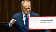 Donald Tusk i screen ze strony PFN