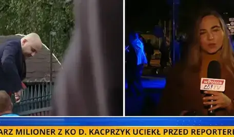 Poseł PiS Dariusz Matecki przeskoczył przez ogrodzenie Akademii Wymiaru Sprawiedliwości, próbując dostać się do przebywającej w budynku Marii Kurowskiej.