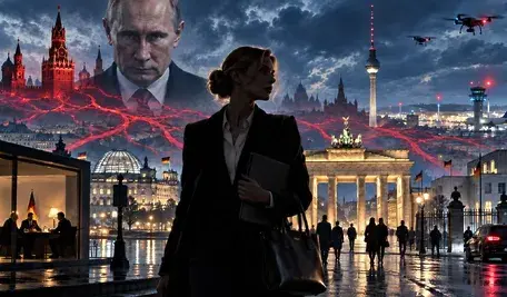 Władimir Putin nad panoramą Berlina, kobieta podejrzana o działalność szpiegowską oraz drony nad niemiecką stolicą.