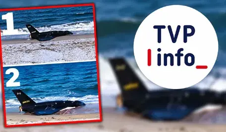 TVP Info wykorzystało w materiale o rosyjskim dronie wyłowionym z Bałtyku fałszywe zdjęcie maszyny z oznaczeniami sugerującymi jej związek z Polską.