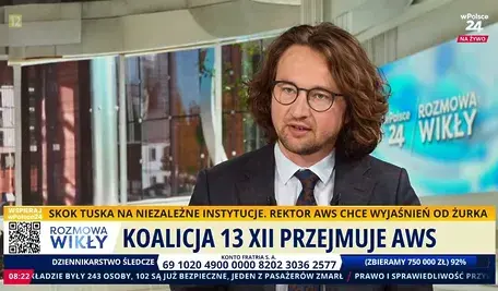 Rektor-komendant AWS dr Sopiński w rozmowie z Marcinem Wikłą