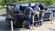 nwestor giełdowy Rafał Zaorski (C) doprowadzany do delegatury Prokuratury Krajowej w Katowicach