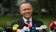 Prezydent Karol Nawrocki podczas konferencji prasowej