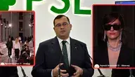 Minister rolnictwa Stefan Krajewski musi być zachwycony pokazem mody słynnych projektantów