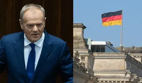 Donald Tusk/flaga Niemiec