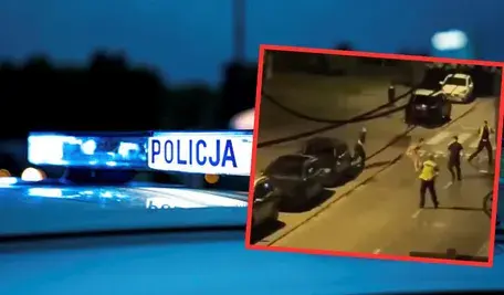 Radiowóz policyjny i zdjęcie interwencji funkcjonariuszy